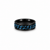 Maille Incrustée Noir/Bleu