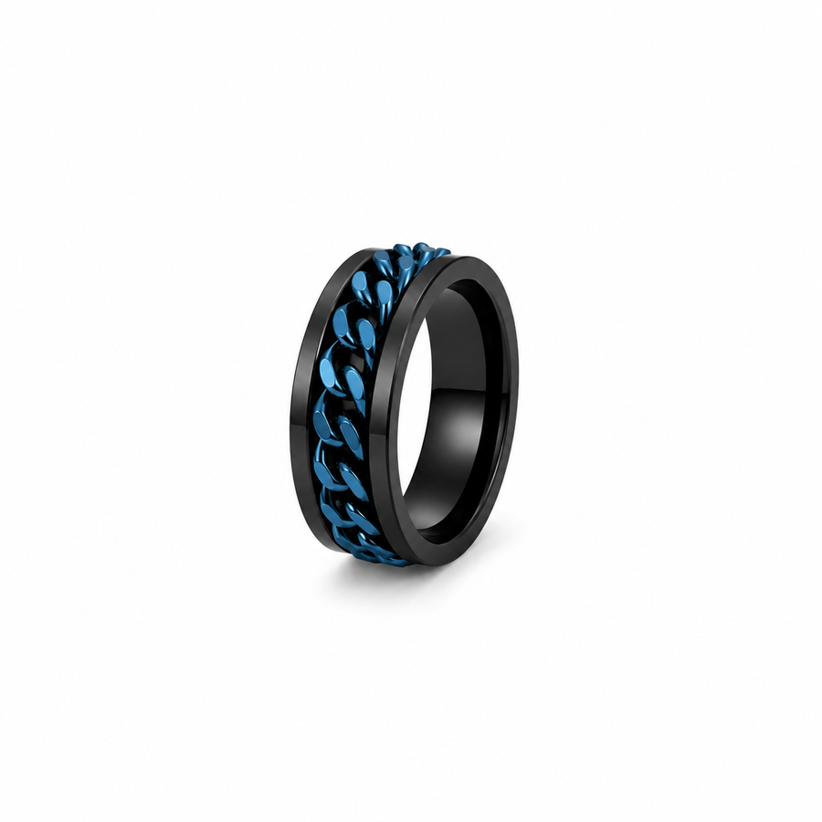 Maille Incrustée Noir/Bleu
