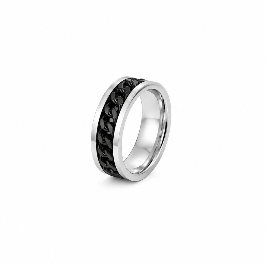 Maille Incrustée Argent/Noir